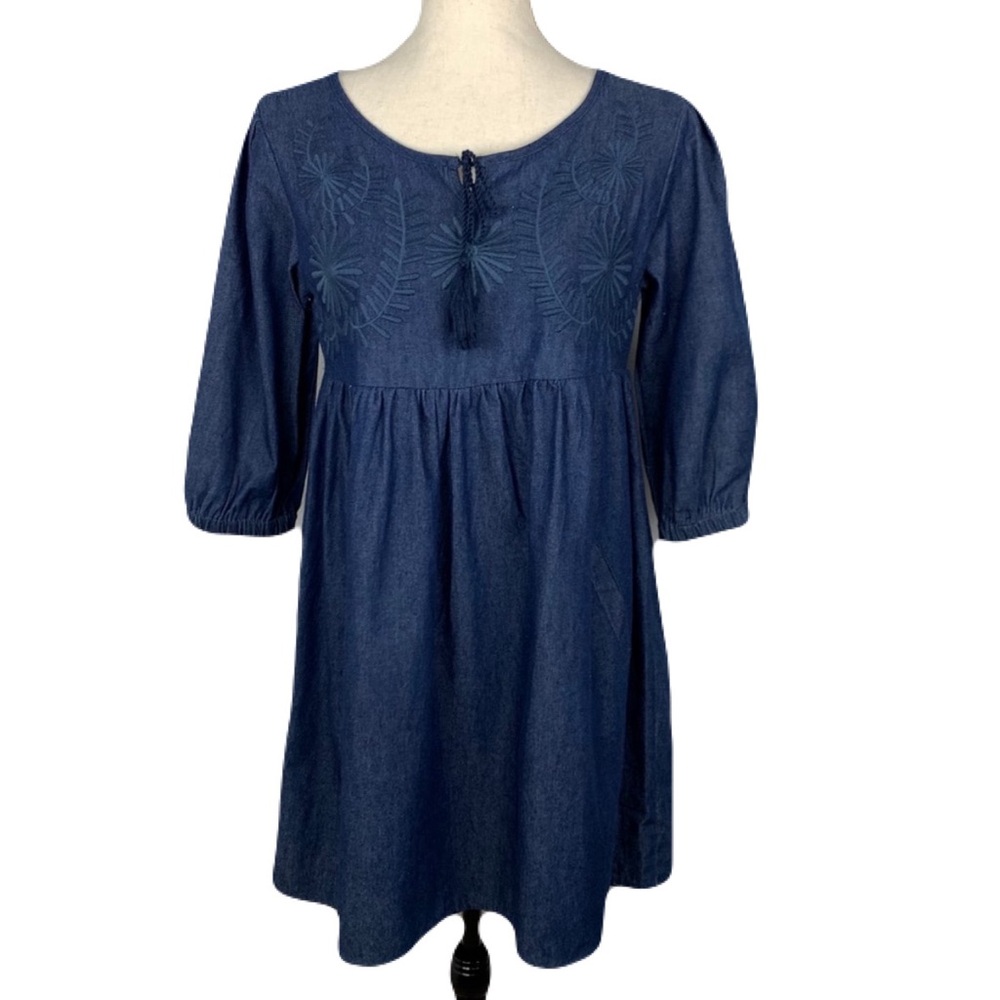 B. Boutique light denim cotton dress